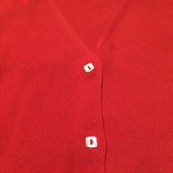 Beautiful Red V-neck Cardigan -XL - Picture 6 of 16